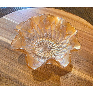 Fenton Dugan marigold carnival glass fish scales and beads. Vintage